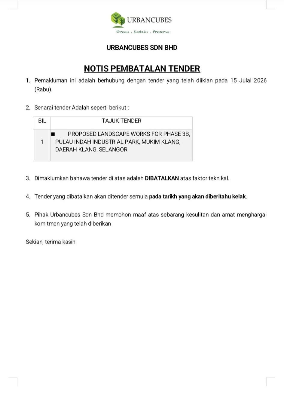 Notis Pembatalan Tender