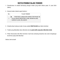 Notis Pembatalan Tender